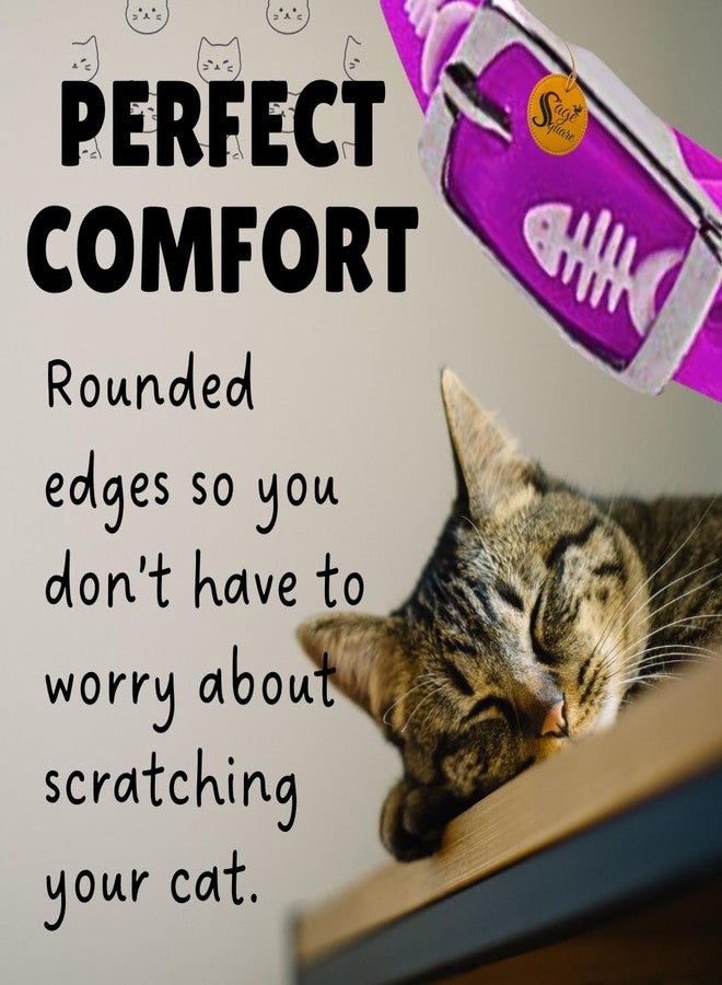 Sage Square's Multicolored Adjustable Rubber Silicone Cat Collar with Bell, Where Training Meets Style in a Vibrant Feline Design, Durable Rubber Silicone Promises Lasting wear (Purple) - Image 3